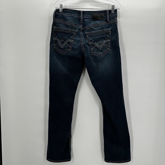 Buckle BKE Jeans Mens 30 Blue Jake Straight Stretch Thick Stitch - Picture 3 of 14